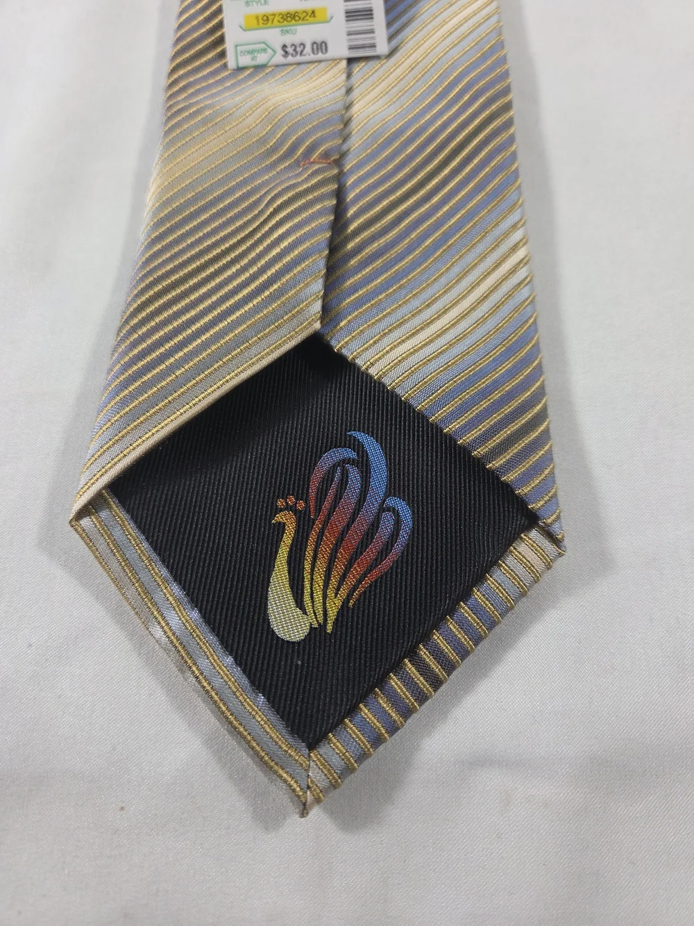 Handmade Pure Silk Peacock Tie NWT